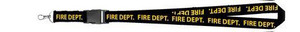 FIRE DEPT Lanyard Neck ID/Card Key Holder GOLD lettering on BLACK